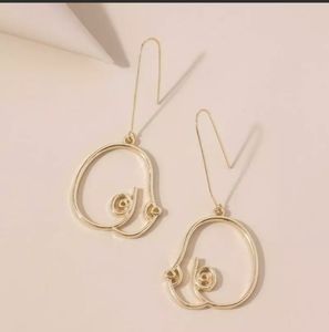 Abstract Body Gold Feminist Statement Earrings